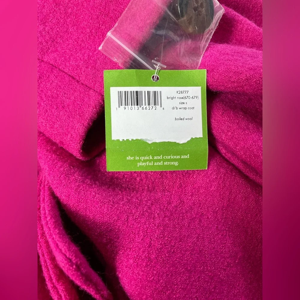 NWT kate spade new yorktransitional boiled flounce-hem wool coat